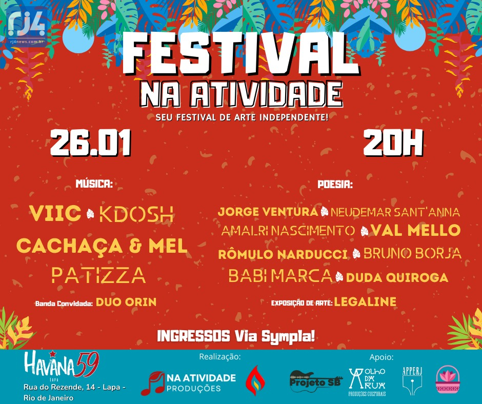 Festival Na Atividade / Fonte: divulgação Na Atividade Produções / Fogo no Paiol Music Hub